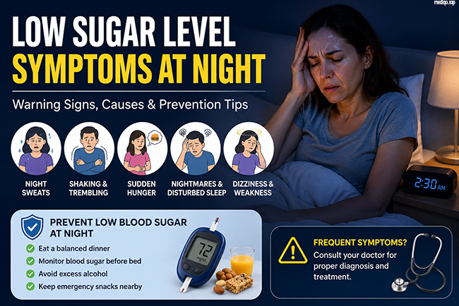 low sugar level symptoms at night