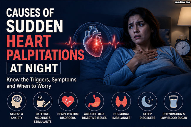 sudden heart palpitations at night causes