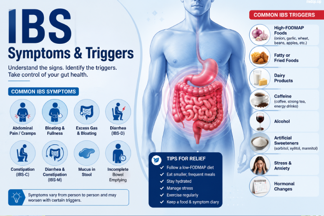 IBS symptoms and triggers list