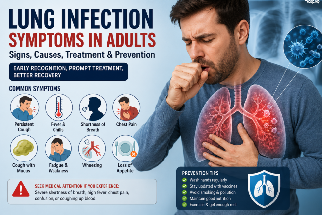 Lung infection symptoms in adults