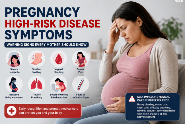 pregnancy high risk disease symptoms